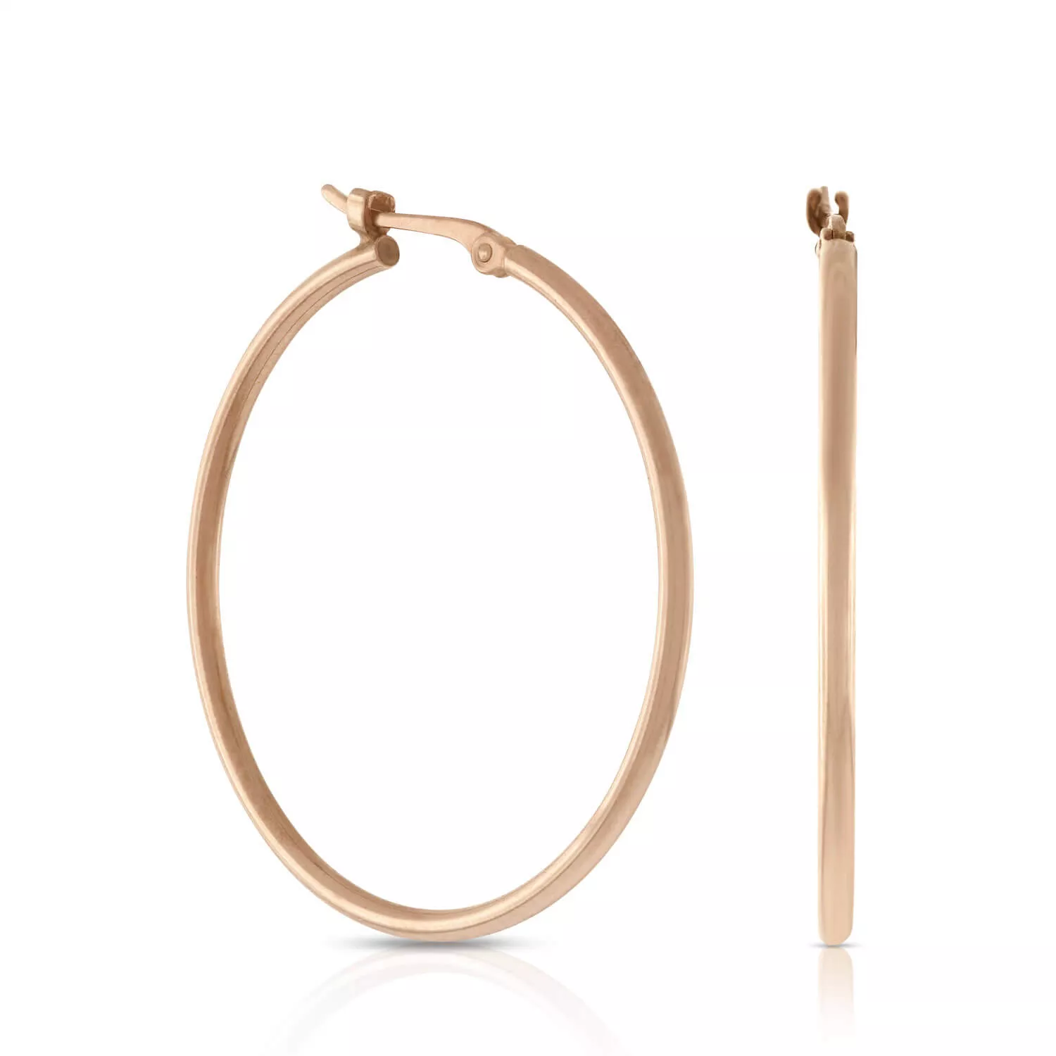 30MM Hoop Earrings, 14K Rose Gold