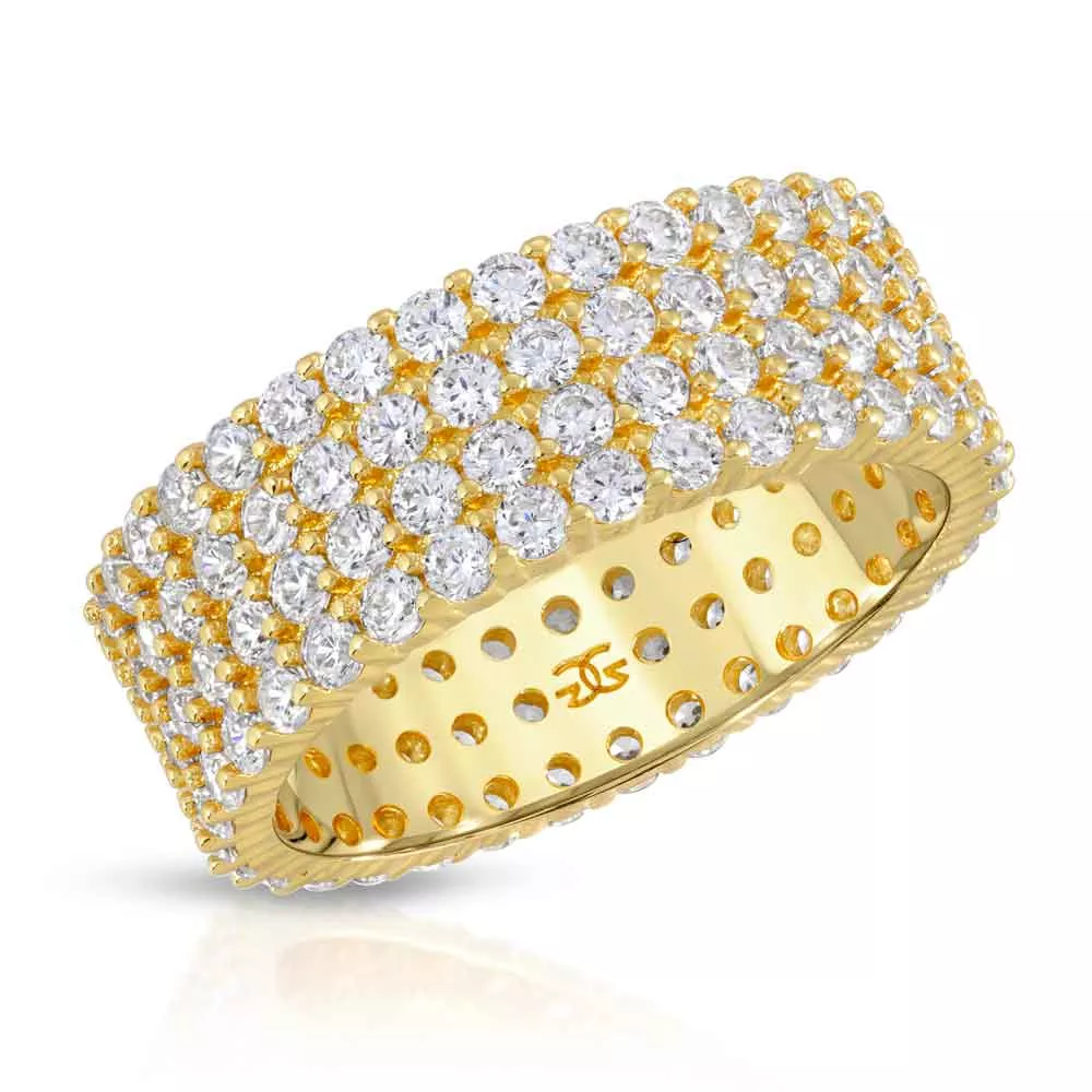 4 Row Diamond Stacked Eternity Ring
