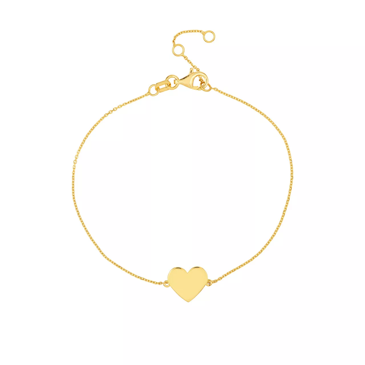7.25-Inch Engravable Simple Heart Bracelet