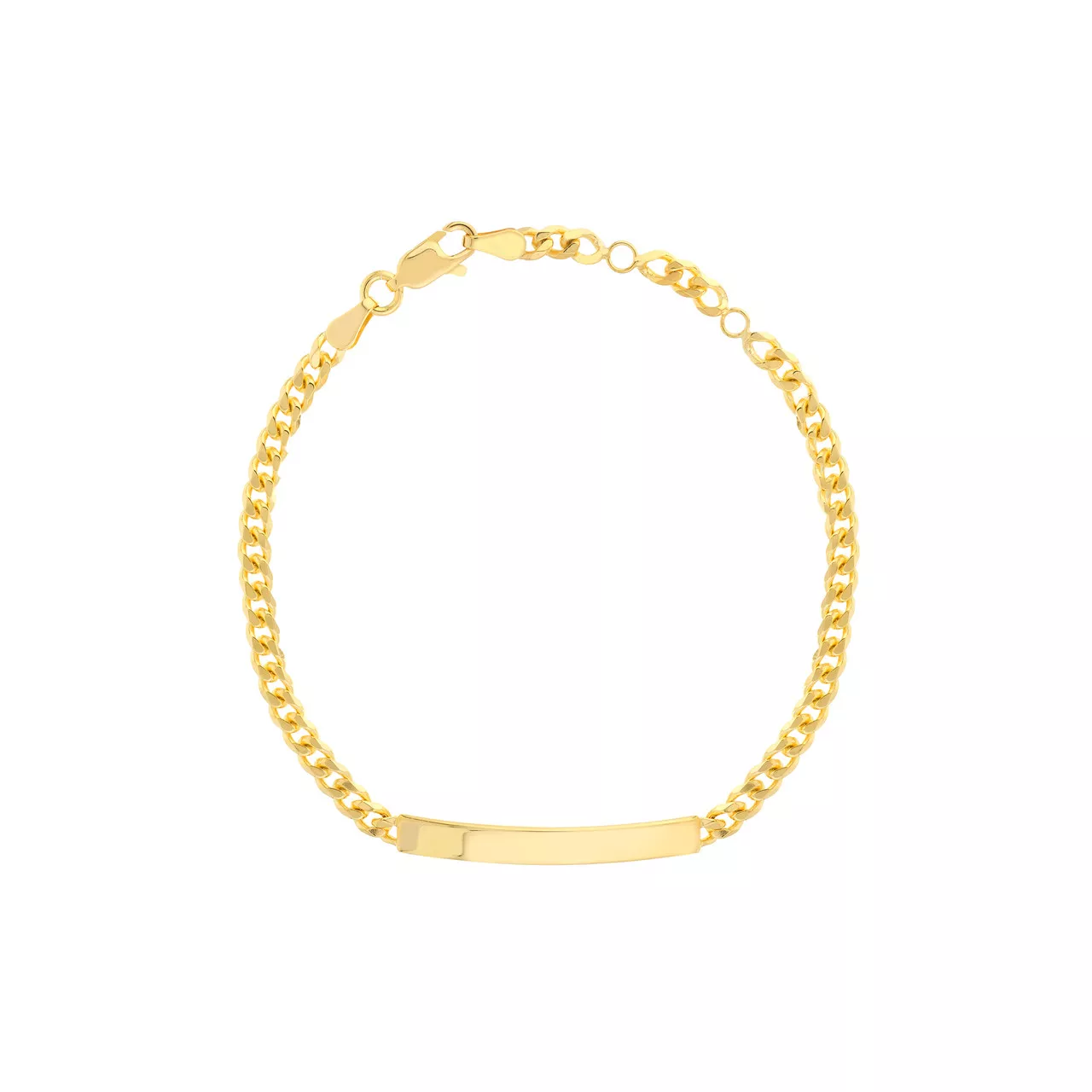 7.25-Inch Initial ID Plate on Curb Chain Adjustable Bracelet