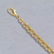 7.5-Inch 14K Yellow Gold Twin Cable Bracelet, 4.8mm