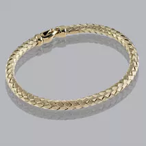 7-Inch 14K Yellow Gold Braided Bangle 4.8mm