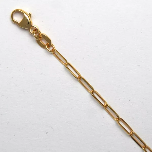 7-Inch 18K Yellow Gold Paperclip Chain 2.1mm x 6.2mm
