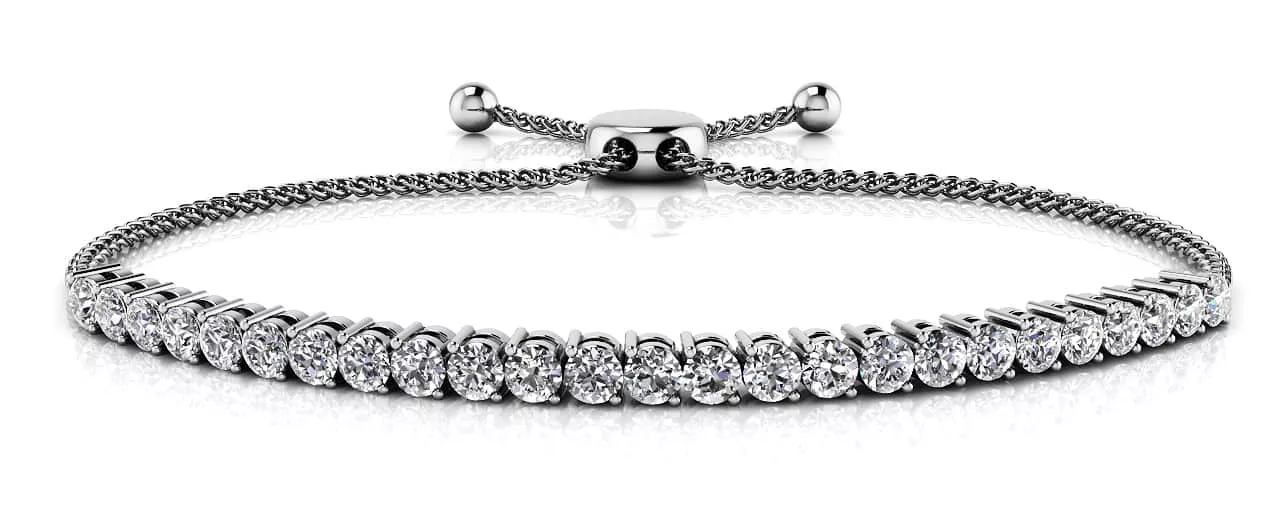 7-Inch Adjustable 2 Prong Diamond Bracelet 1 /2 Carat Total Weight