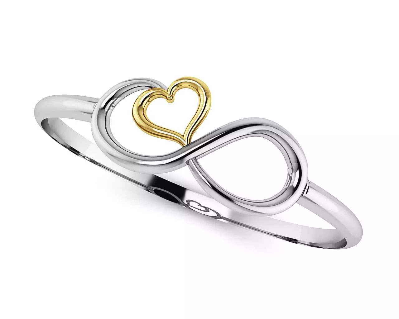 7-Inch Infinite Love Heart Bangle Bracelet