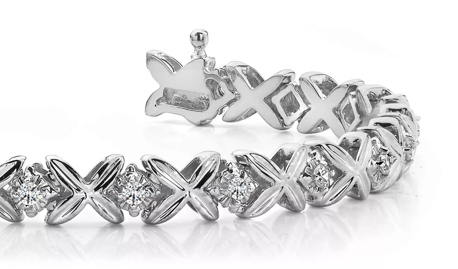 7-Inch Multi Faceted Diamond Bracelet 0.81 Carat Total Weight