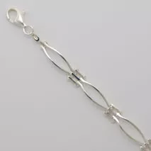 7-Inch Sterling Silver Single Teardrop Paletti Bracelet