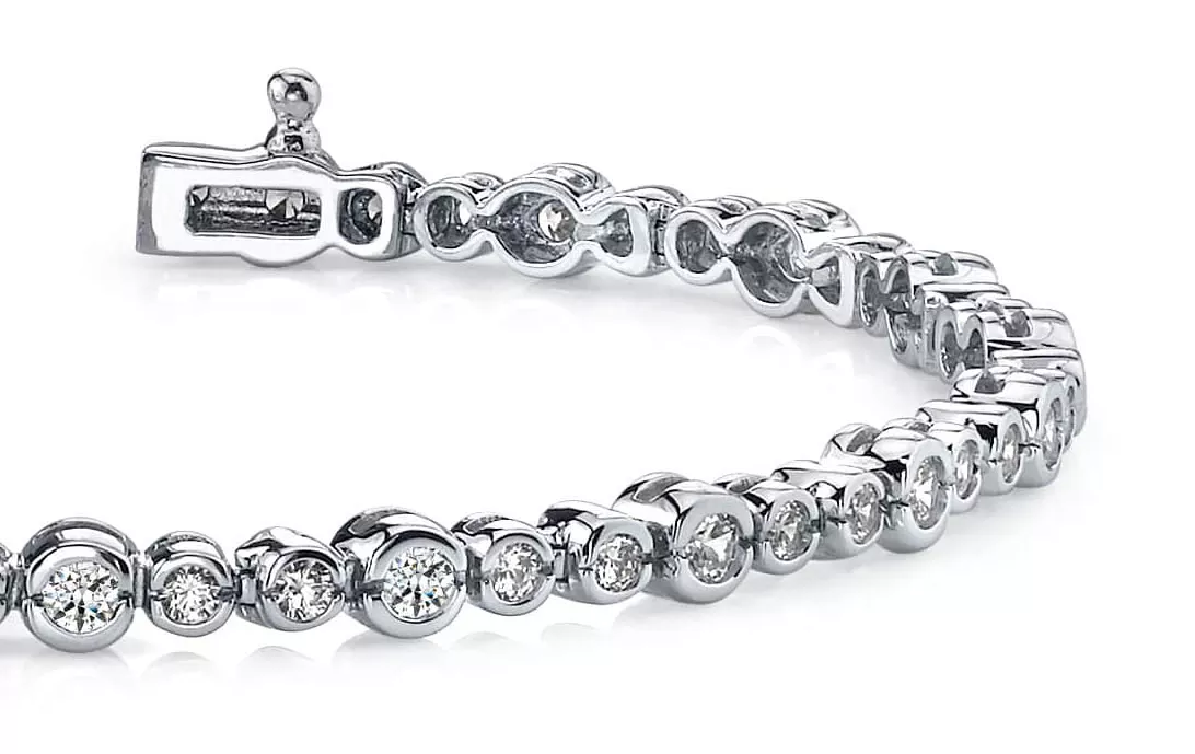 7-Inch Timeless Half Bezel Bracelet 2.07 Carat Total Weight(Lab-Created)