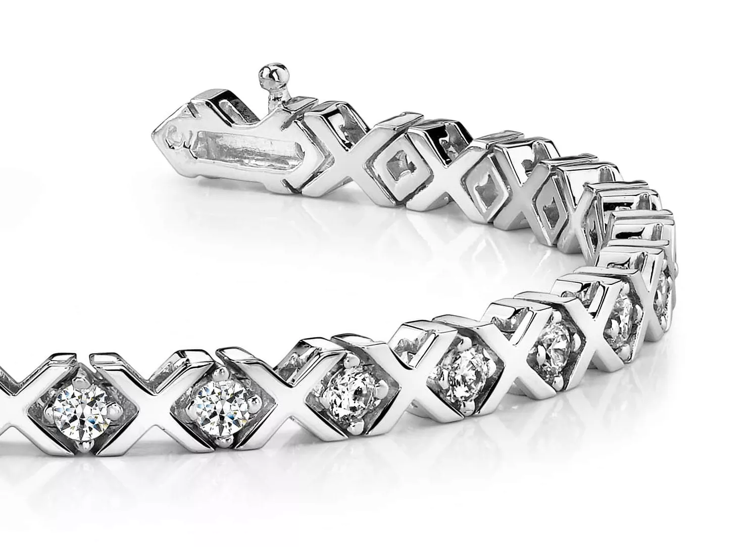 7-Inch X And O Diamond Bracelet 1.05 Carat Total Weight