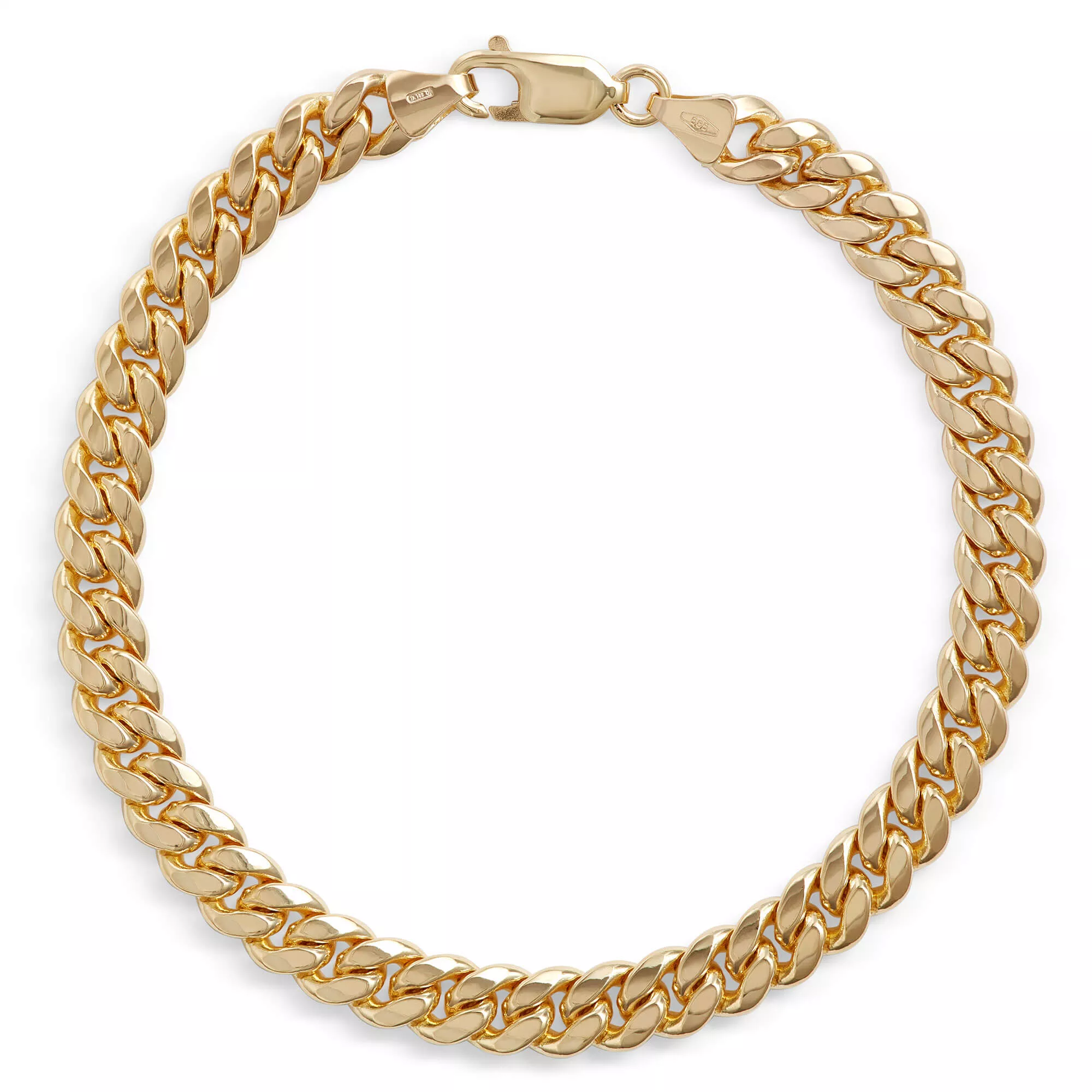 8.5-Inch Toscano Solid Link Bracelet, 14K Yellow Gold