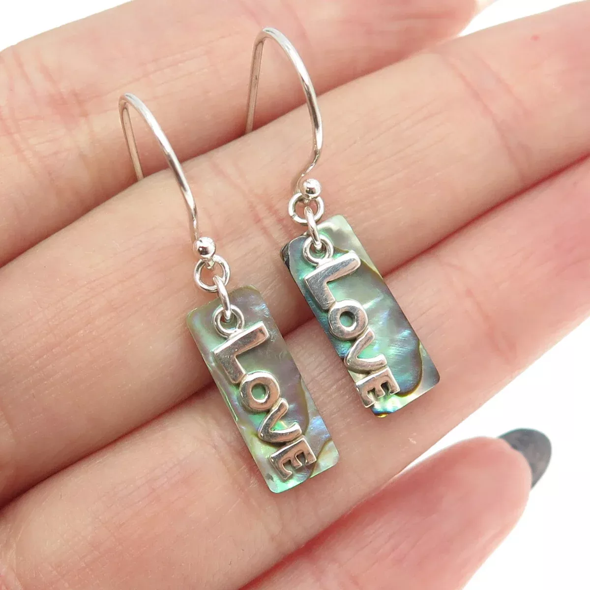 925 Sterling Silver Real Abalone Shell