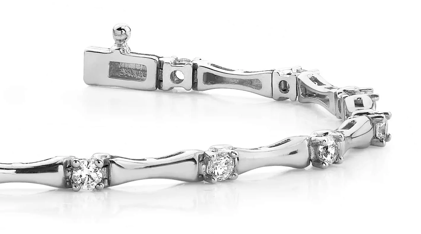 Alternating Diamond Column Bracelet 1.0 Carat Total Weight(Lab-Created)