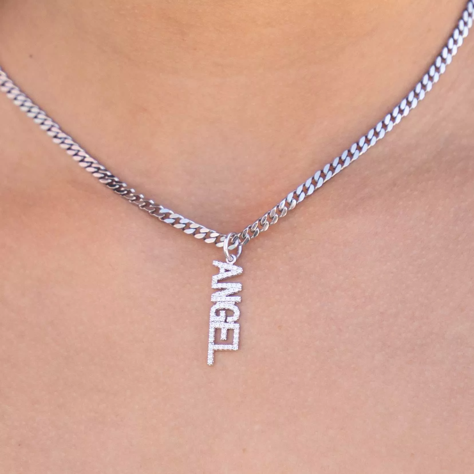 "Angel" Pendant - White Gold