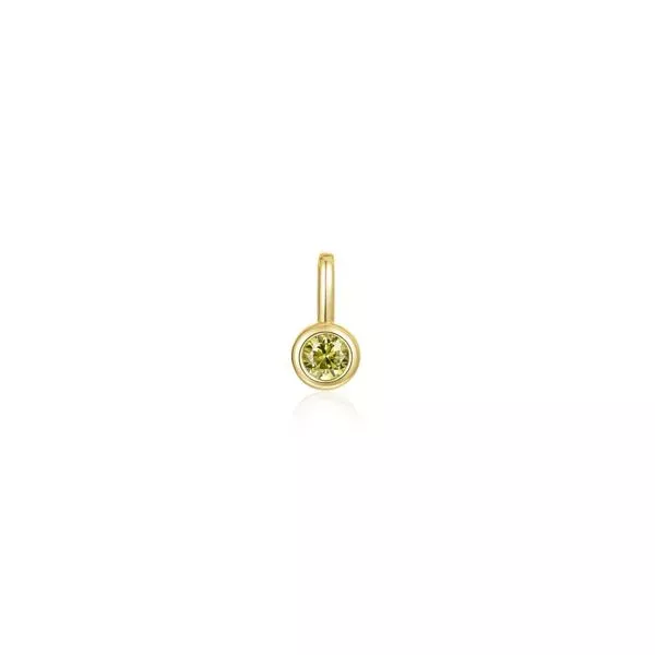 August Bezel Birthstone Charm Pendant