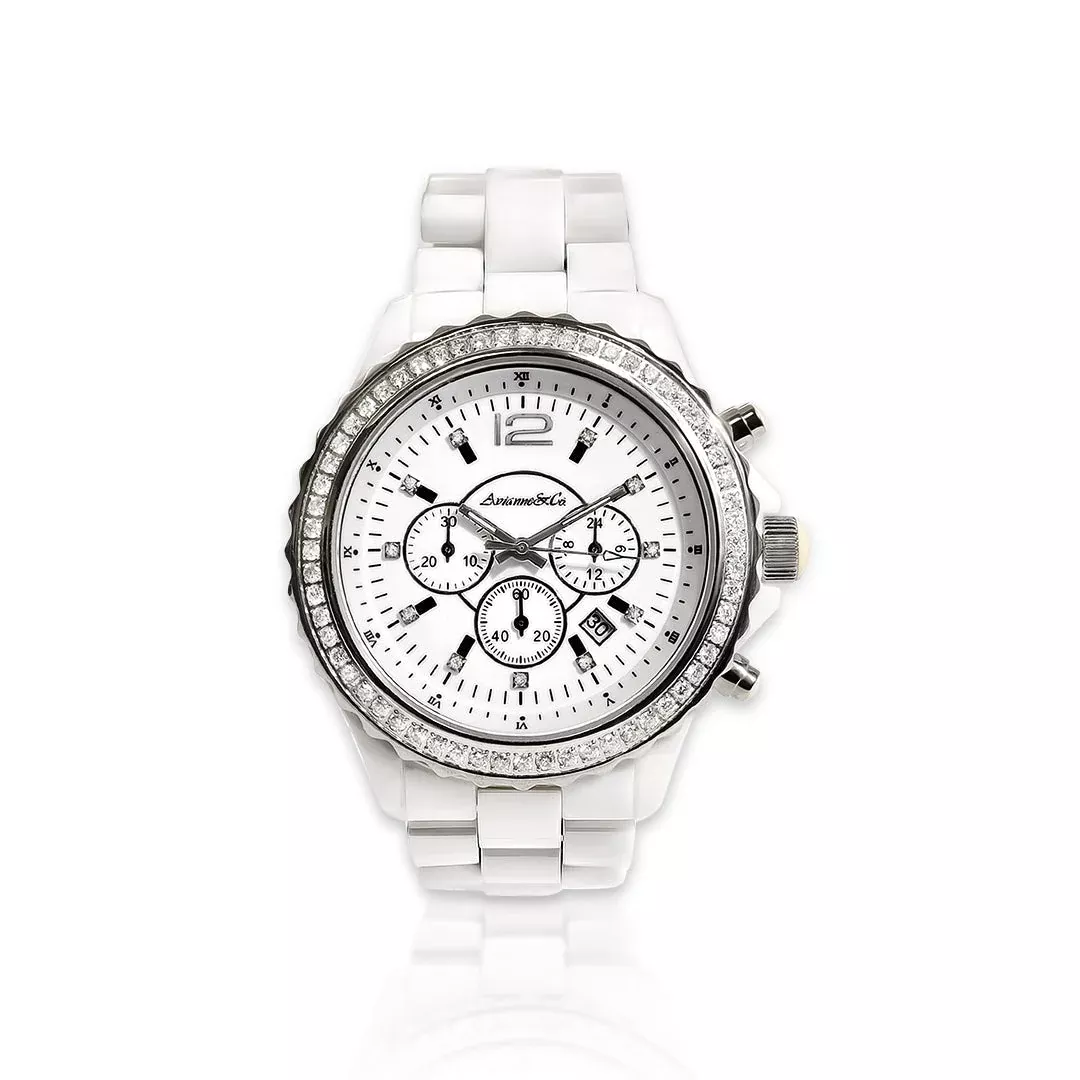 Avianne & Co Ceramic White Diamond Watch