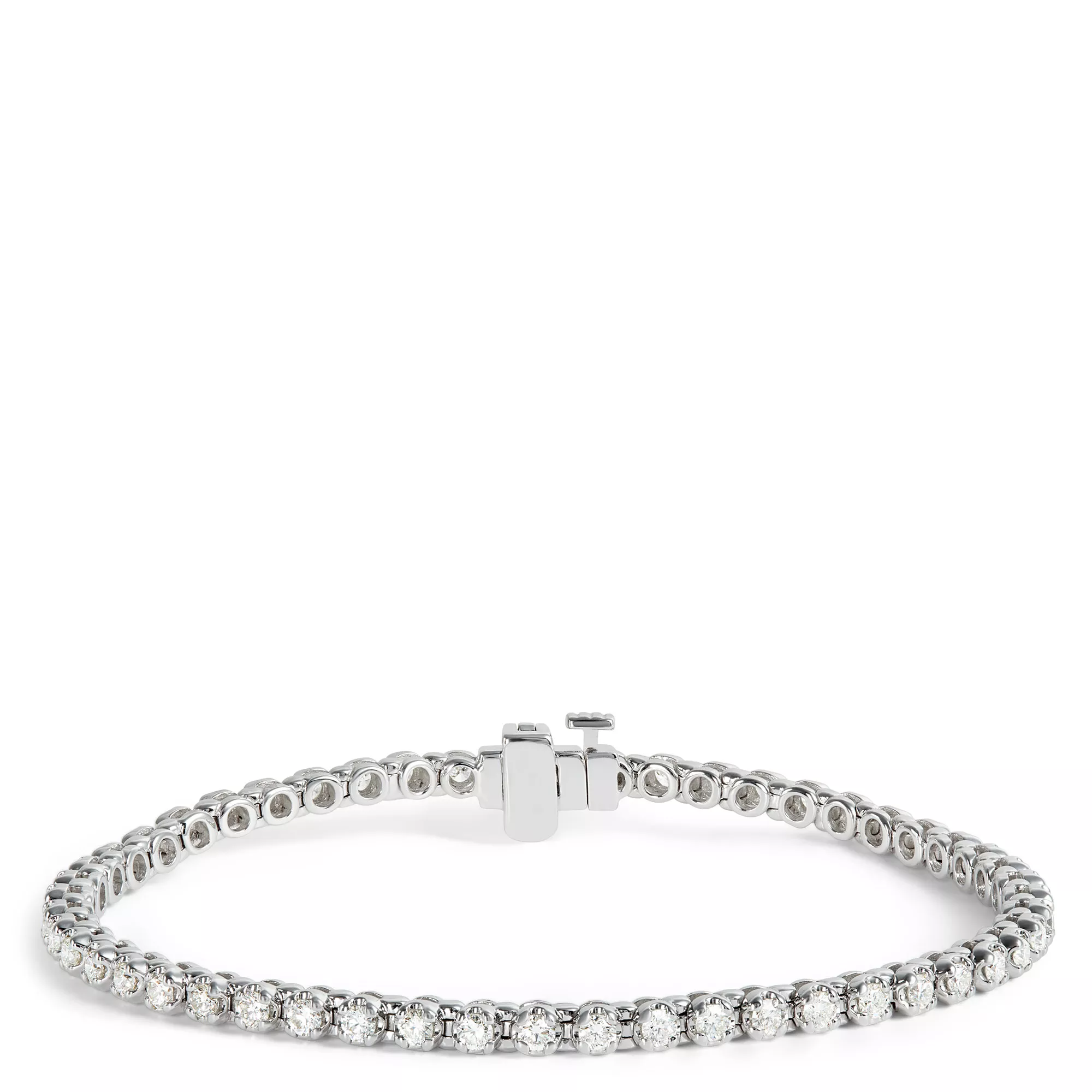 Buttercup Setting Diamond Bracelet, 14K White Gold