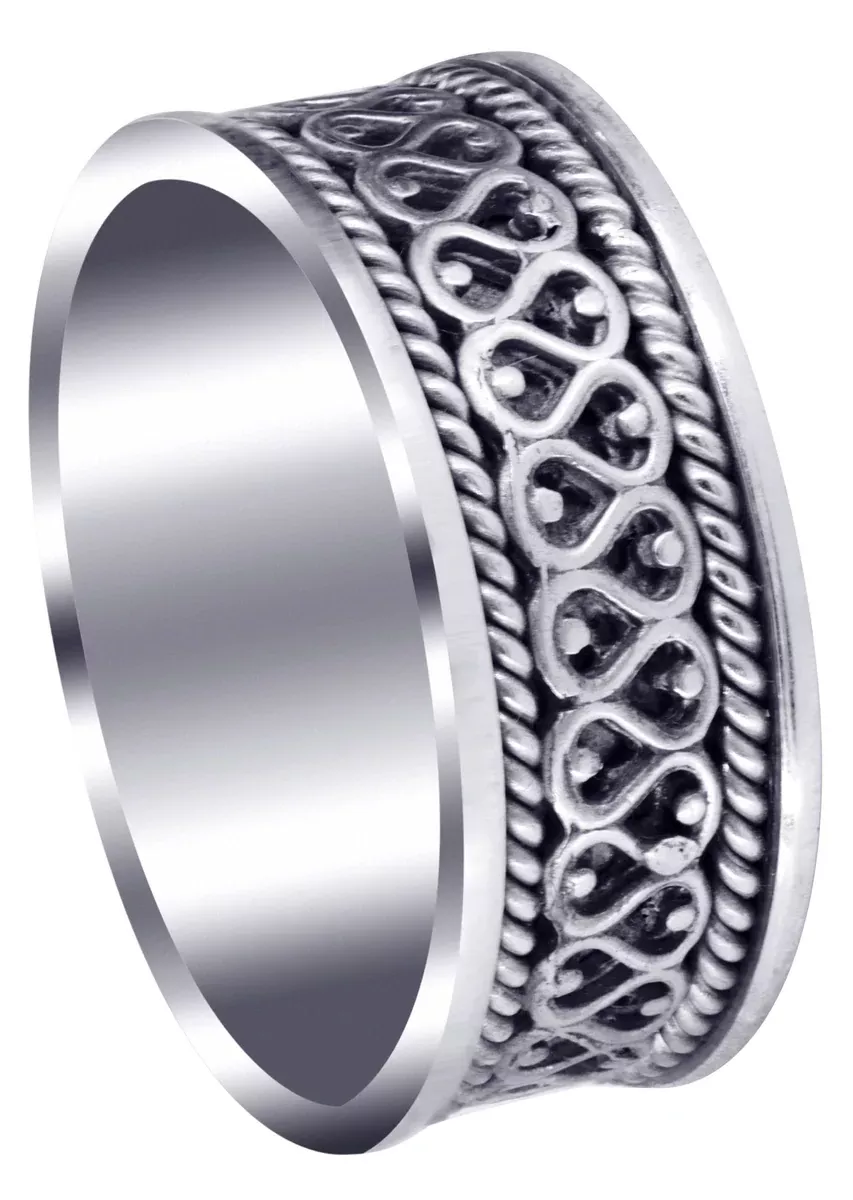 Celtic Unique Mens Wedding Band | High Polish Finish (Sean)