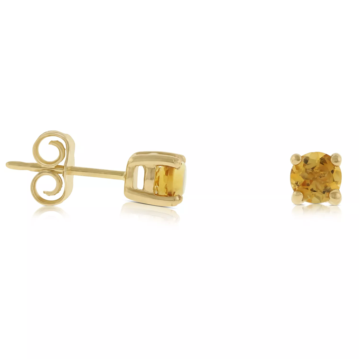 Citrine Stud Earrings 14K