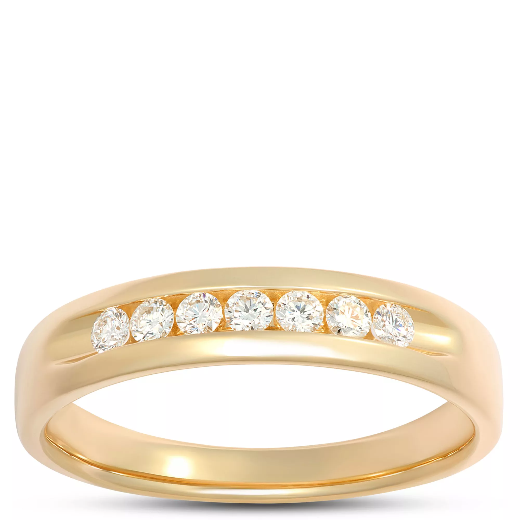 Classic Channel Set Diamond Band, ⅓ Total Carat Weight, 14K Yellow Gold