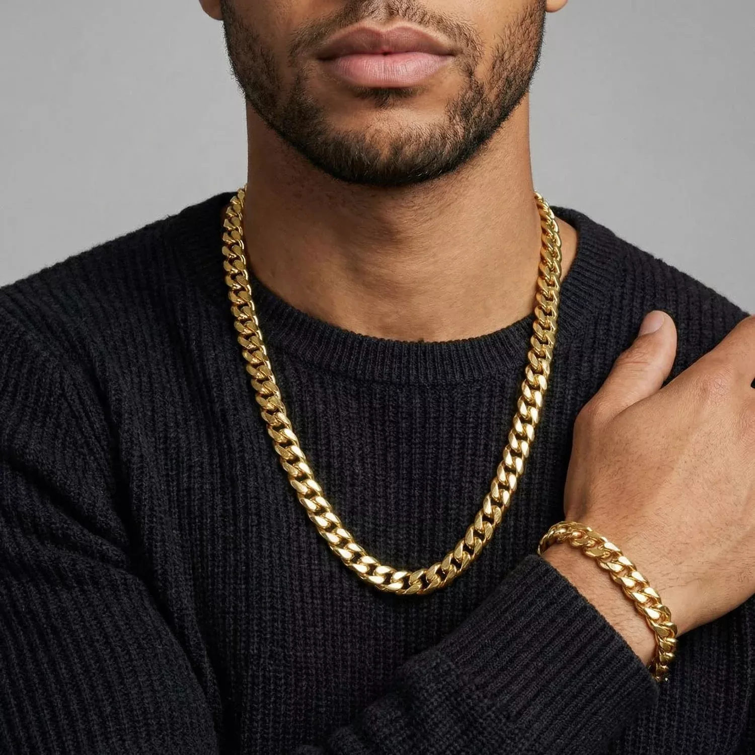 Cuban Chain Bracelet Bundle Set 10mm