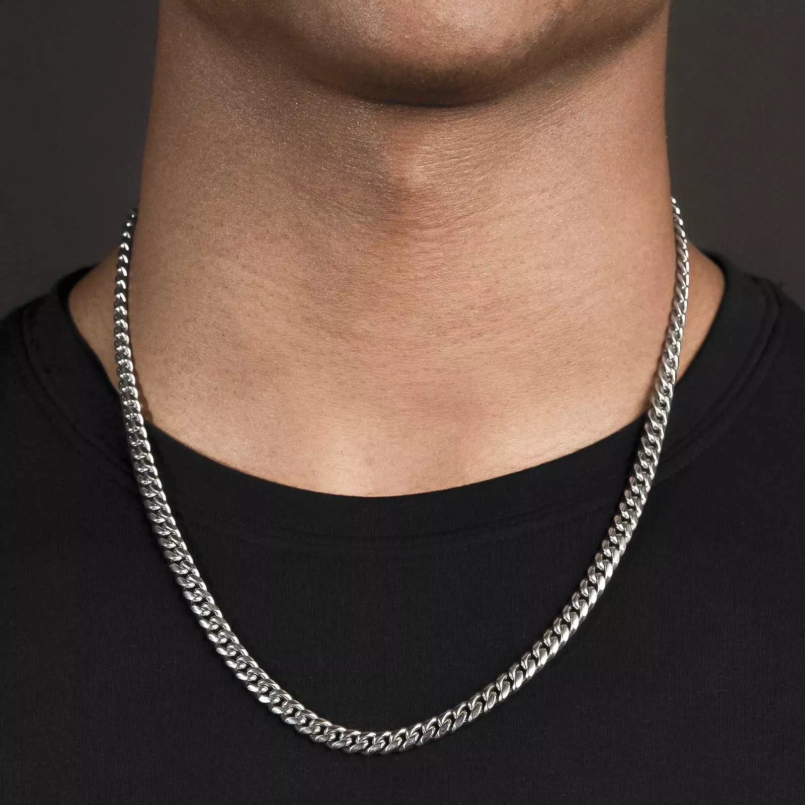 Cuban Link Chain White Gold 6mm