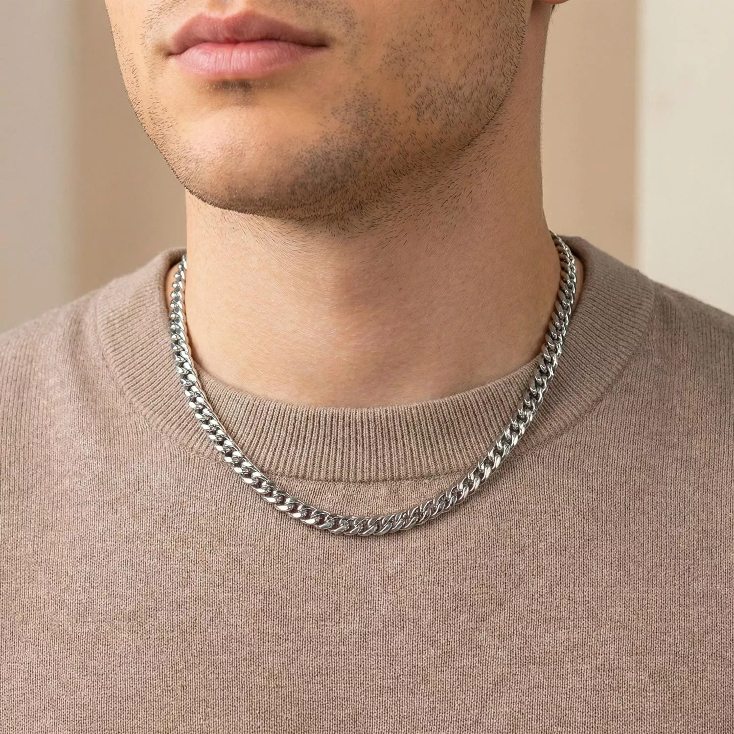 Cuban Link Chain White Gold 8mm