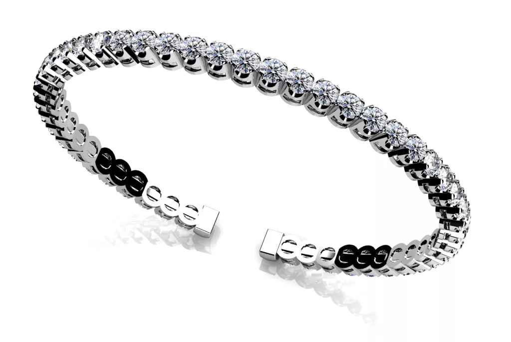 Curved Prong Flexible Diamond Bangle Bracelet 1.65 Carat Total Weight