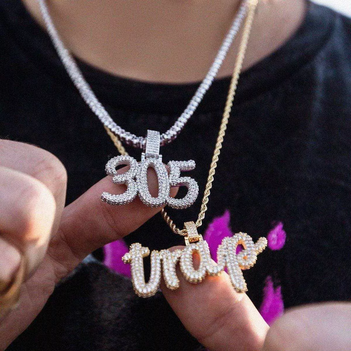Custom Name Plate Pave Font