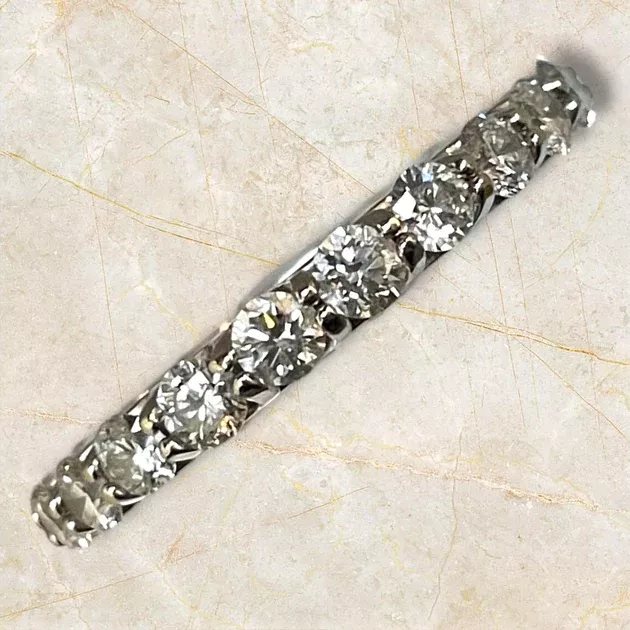Dazzling 18K White Gold Eternity Band with 1.98 TCW Diamonds