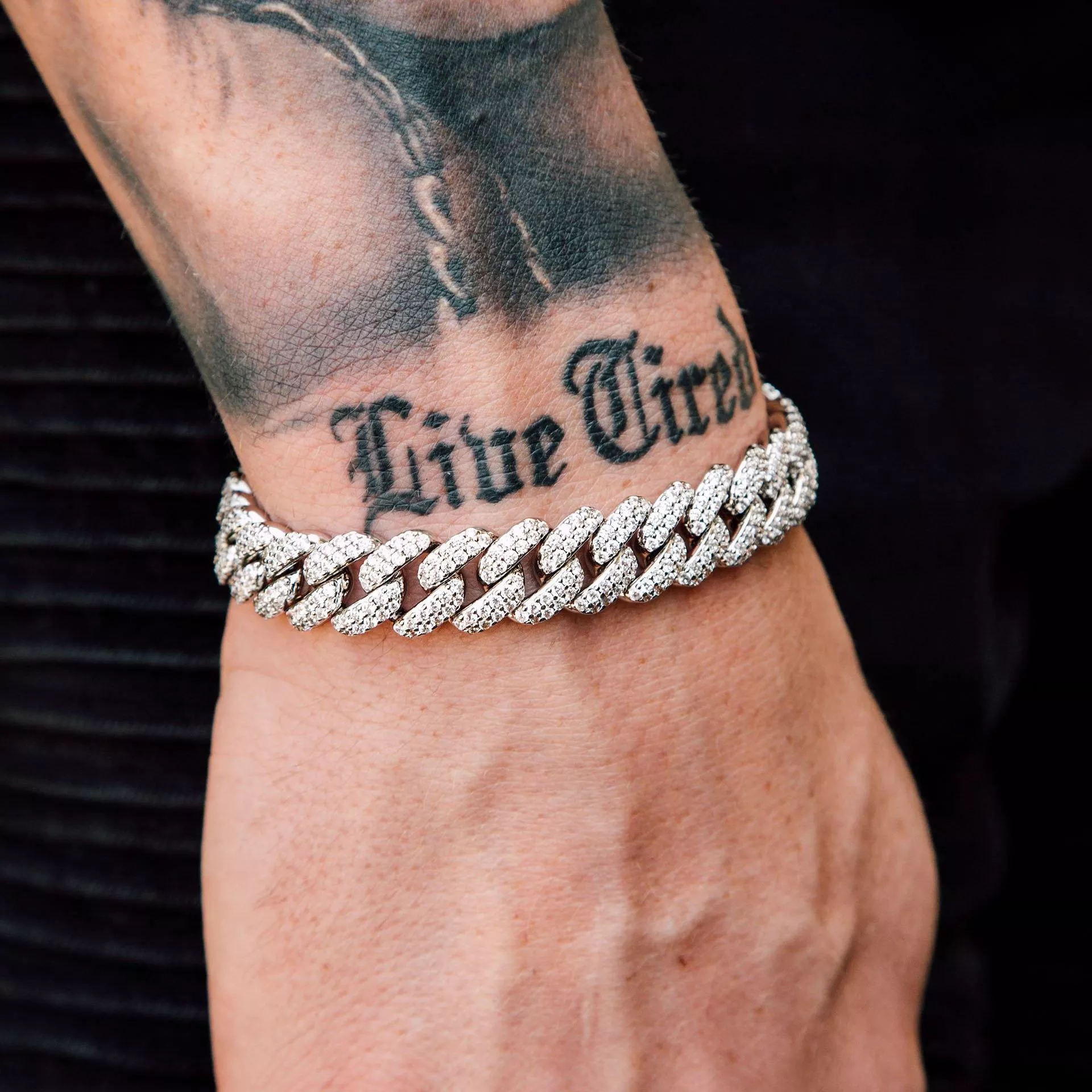 Diamond Cuban Link Bracelet White Gold 12mm