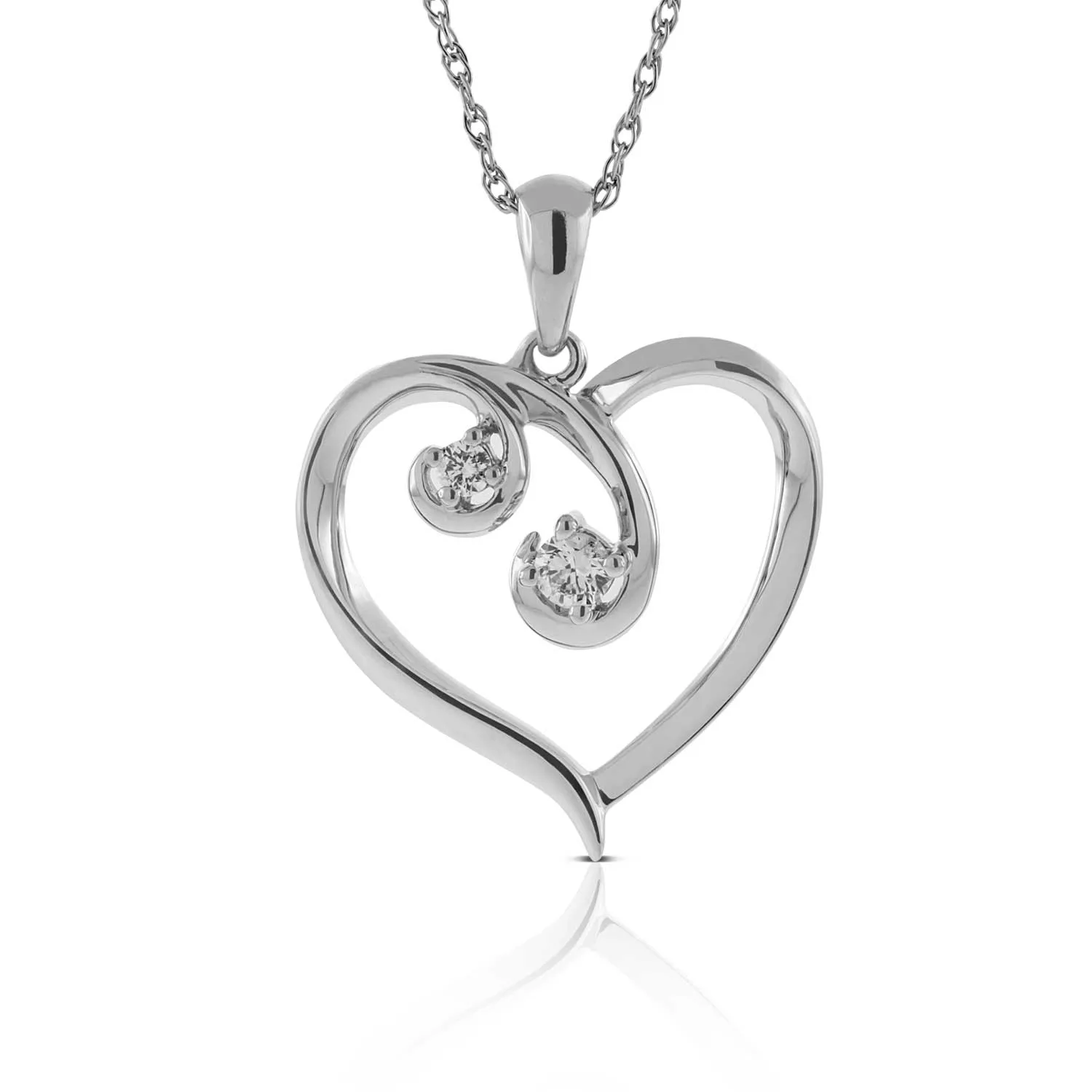 Diamond Heart Pendant 14K