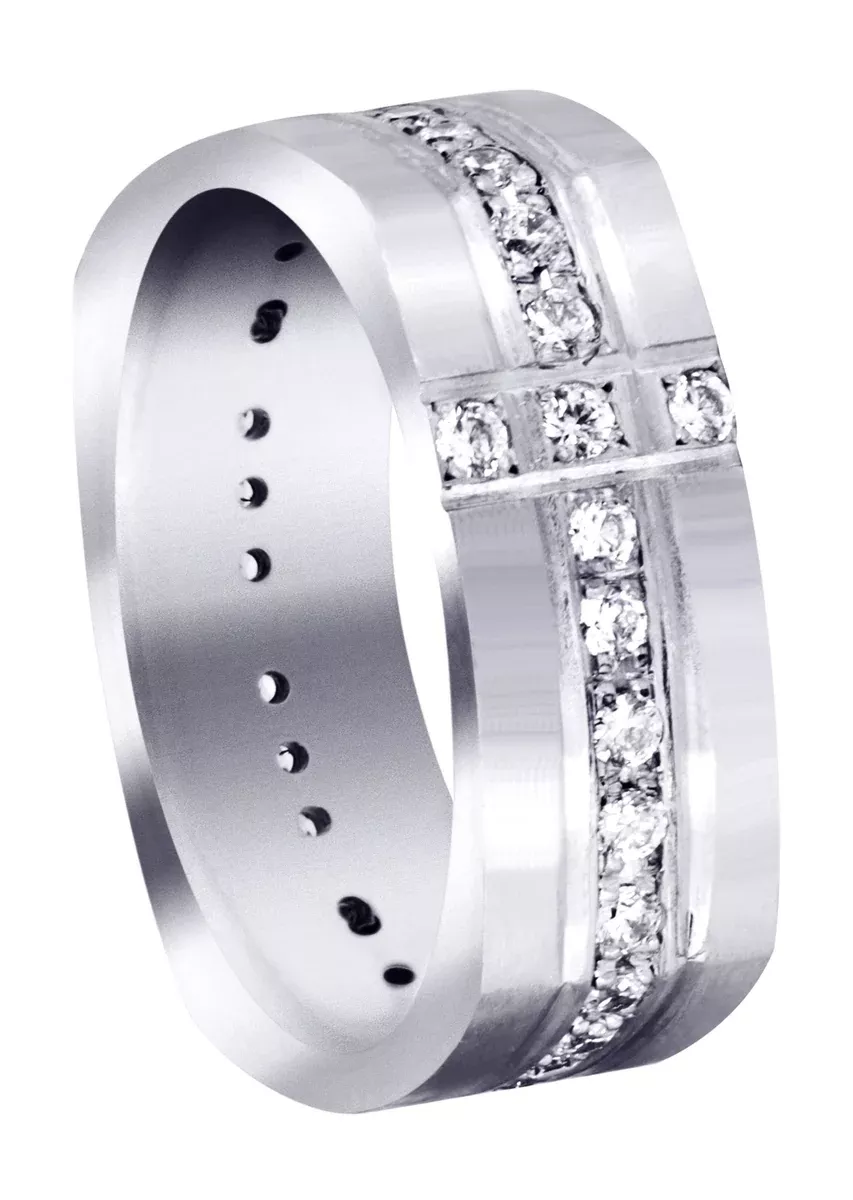 Diamond Mens Wedding Band | 0.51 Carats | Satin Finish (Tate)