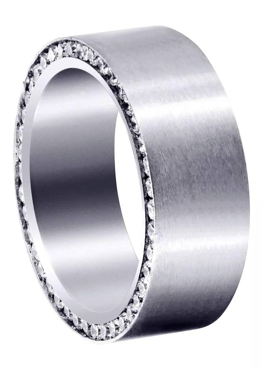Diamond Mens Wedding Band | 1.88 Carats | Satin Finish (Eli)
