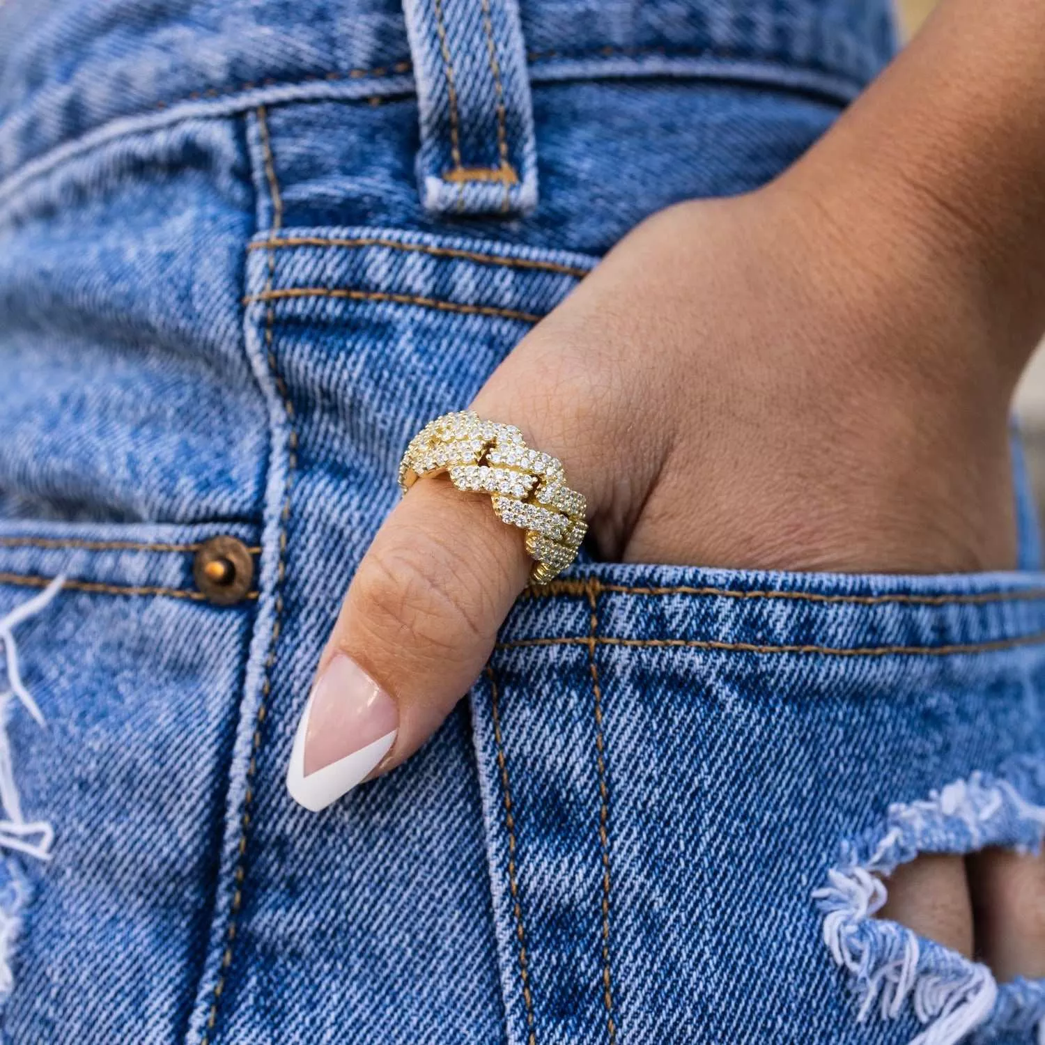 Diamond Prong Ring in Yellow Gold Vermeil