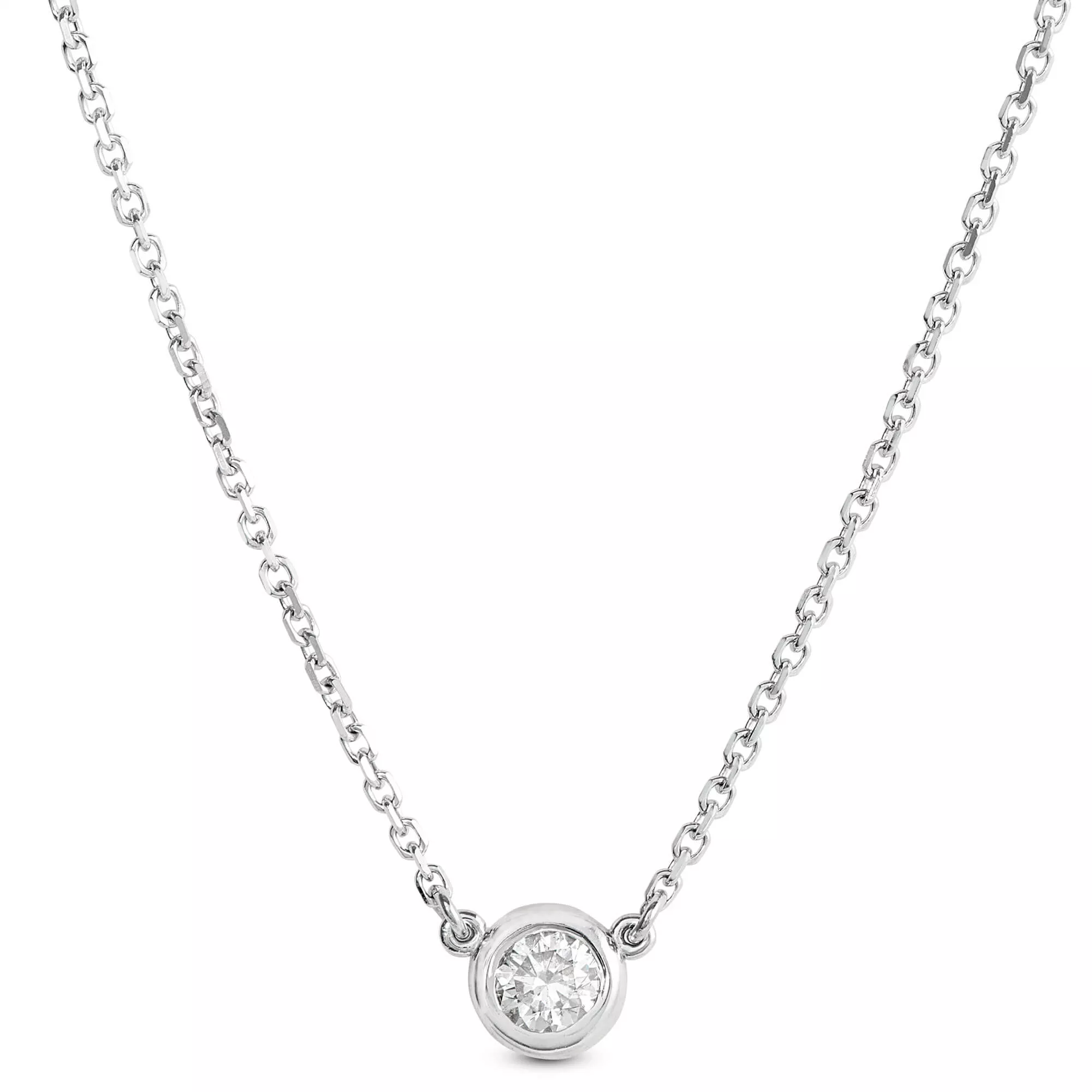 Diamond Solitaire Necklace 14K