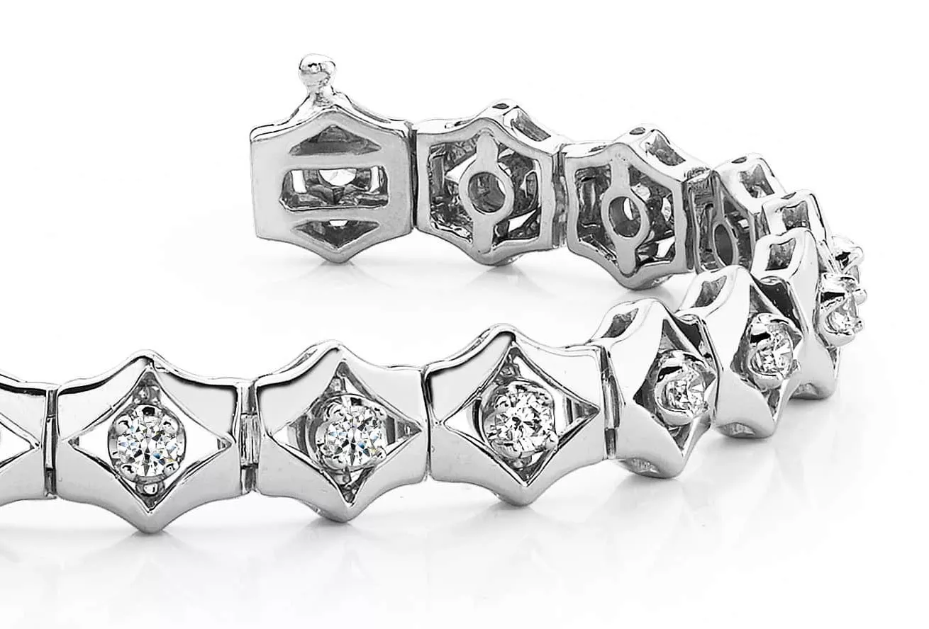 Floating Diamond Box Diamond Bracelet 1.5 Carat Total Weight