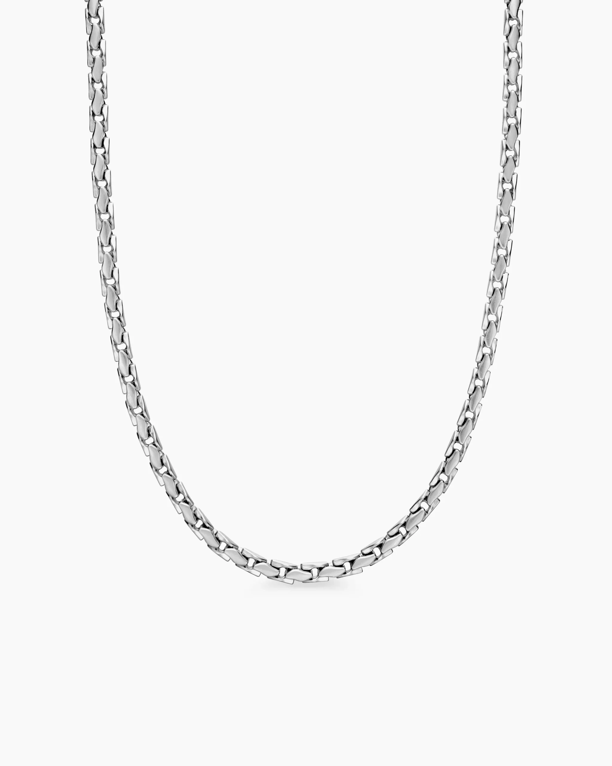 Fluted Chain Necklace Sterling Silver, 5mm