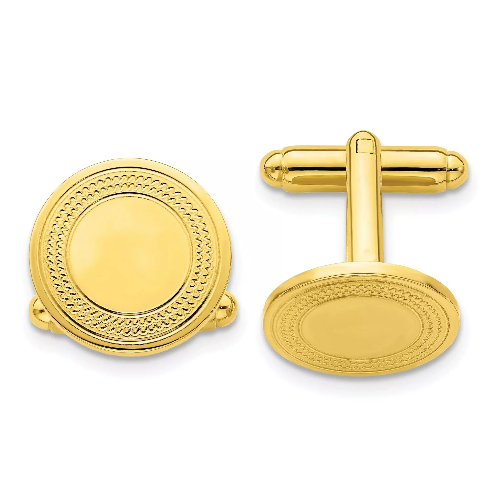 Gold-Plated Round Cuff Links by Kelly Waters
