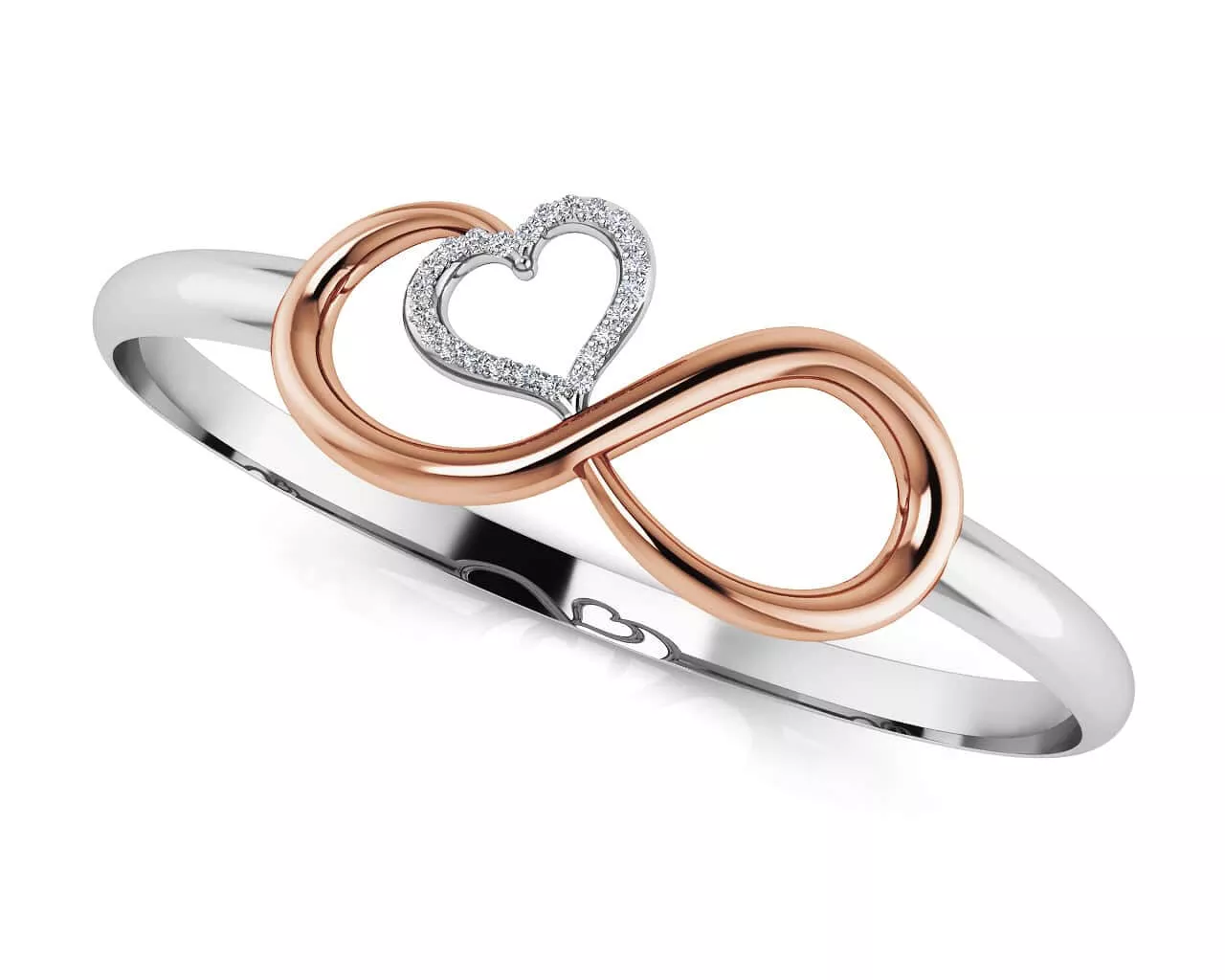 Infinite Hearts Diamond Bangle 1 /10 Carat Total Weight