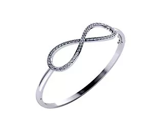 Infinity Sign Bangle Bracelet 1.1 Carat Total Weight