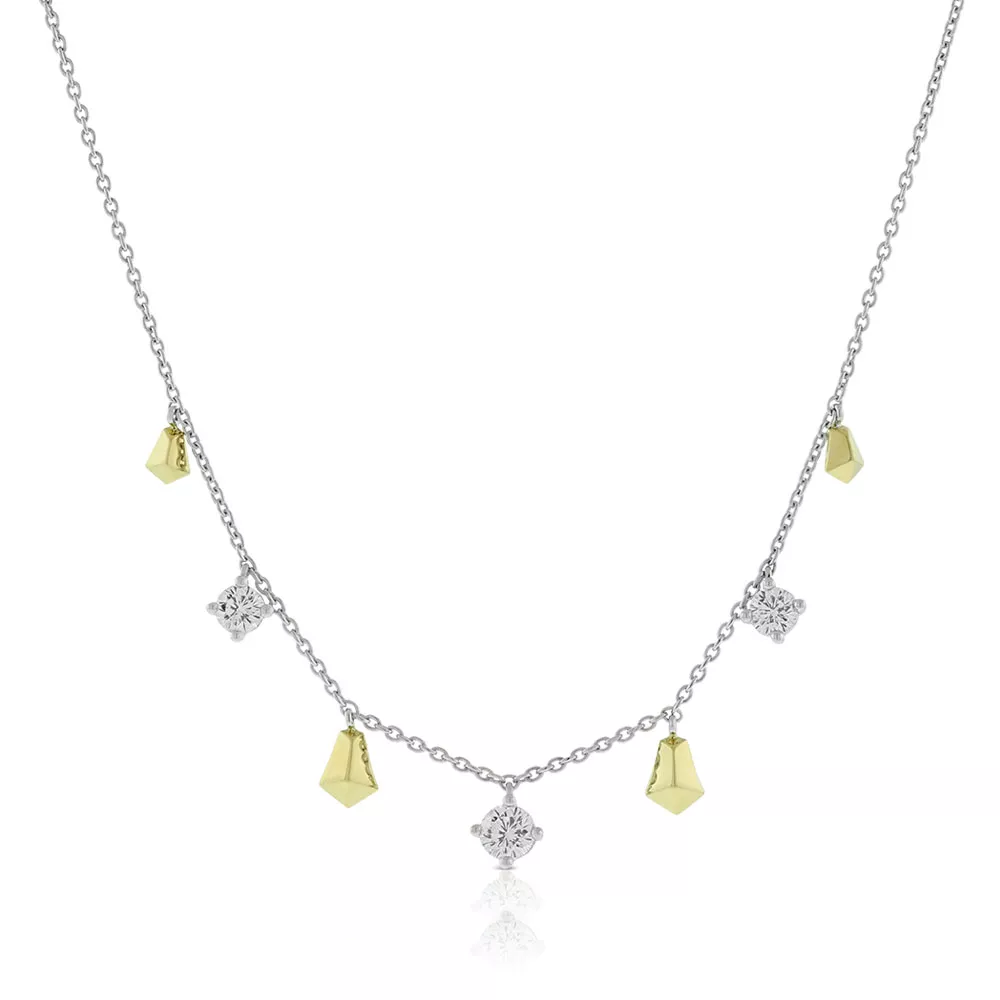 Jade Trau for Ben Bridge Signature Diamond Station Necklace 18K