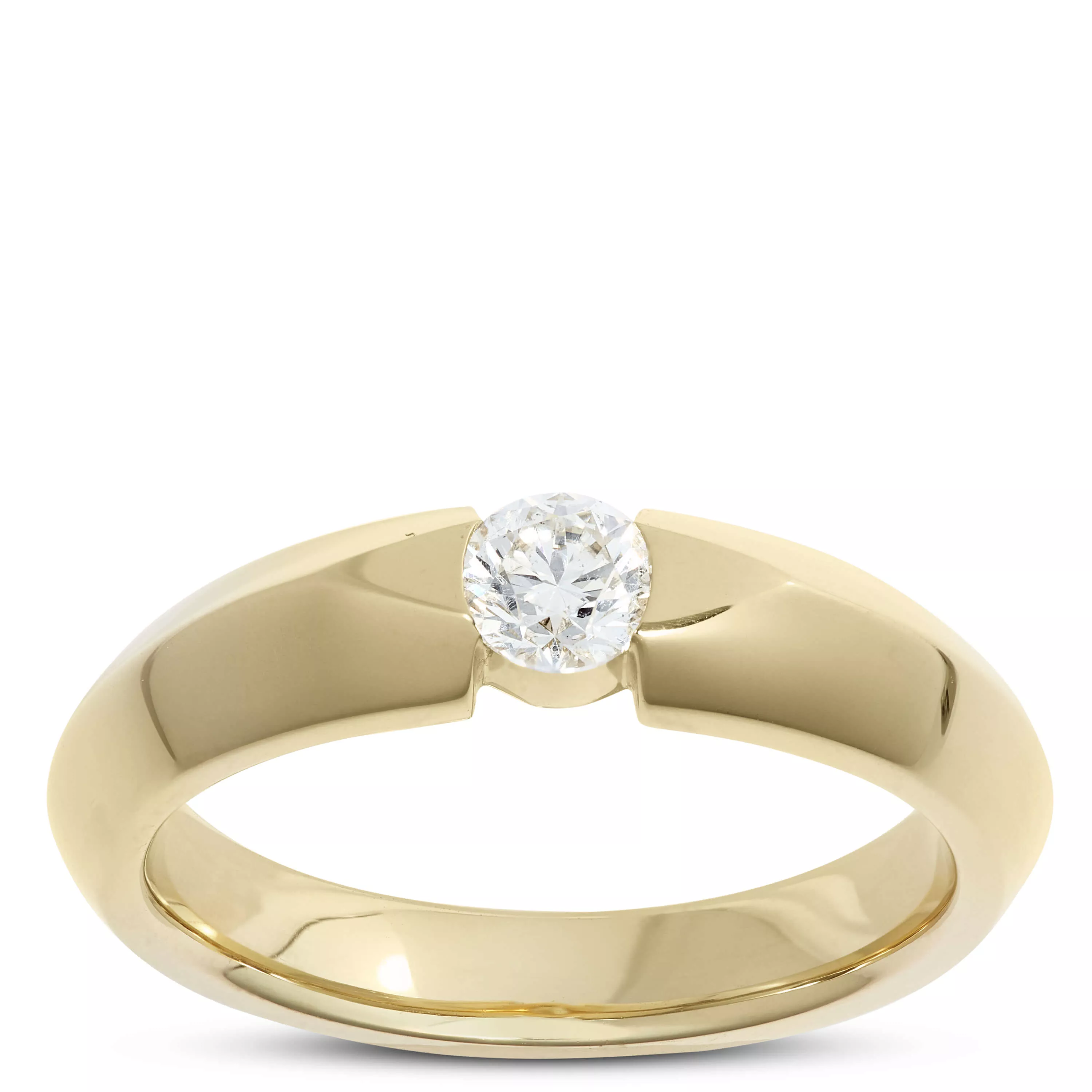 Knife Edge Diamond Ring, 18k Yellow Gold