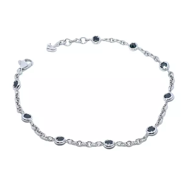 Leo Pizzo Designer 18k White Gold Black Diamond Bracelet