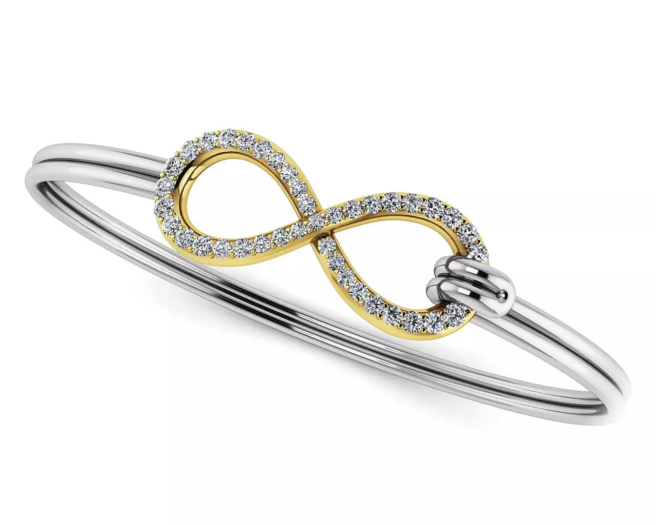 Limitless Sparkle Unity Bracelet Bangle 1 /3 Carat Total Weight