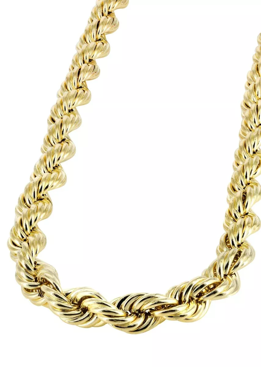 Mens Semi SolidRope Chain 10K Gold