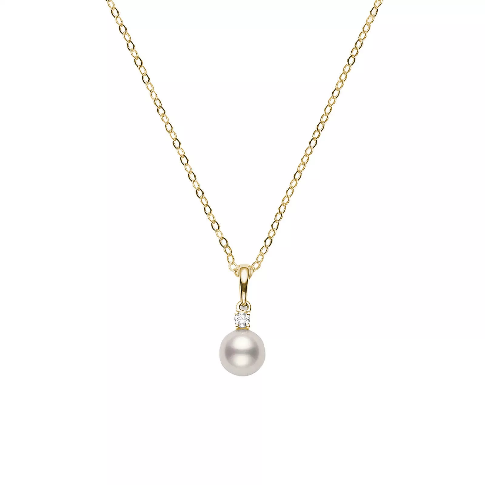 Mikimoto A+ Akoya Cultured Pearl & Diamond Necklace 18K, 7mm