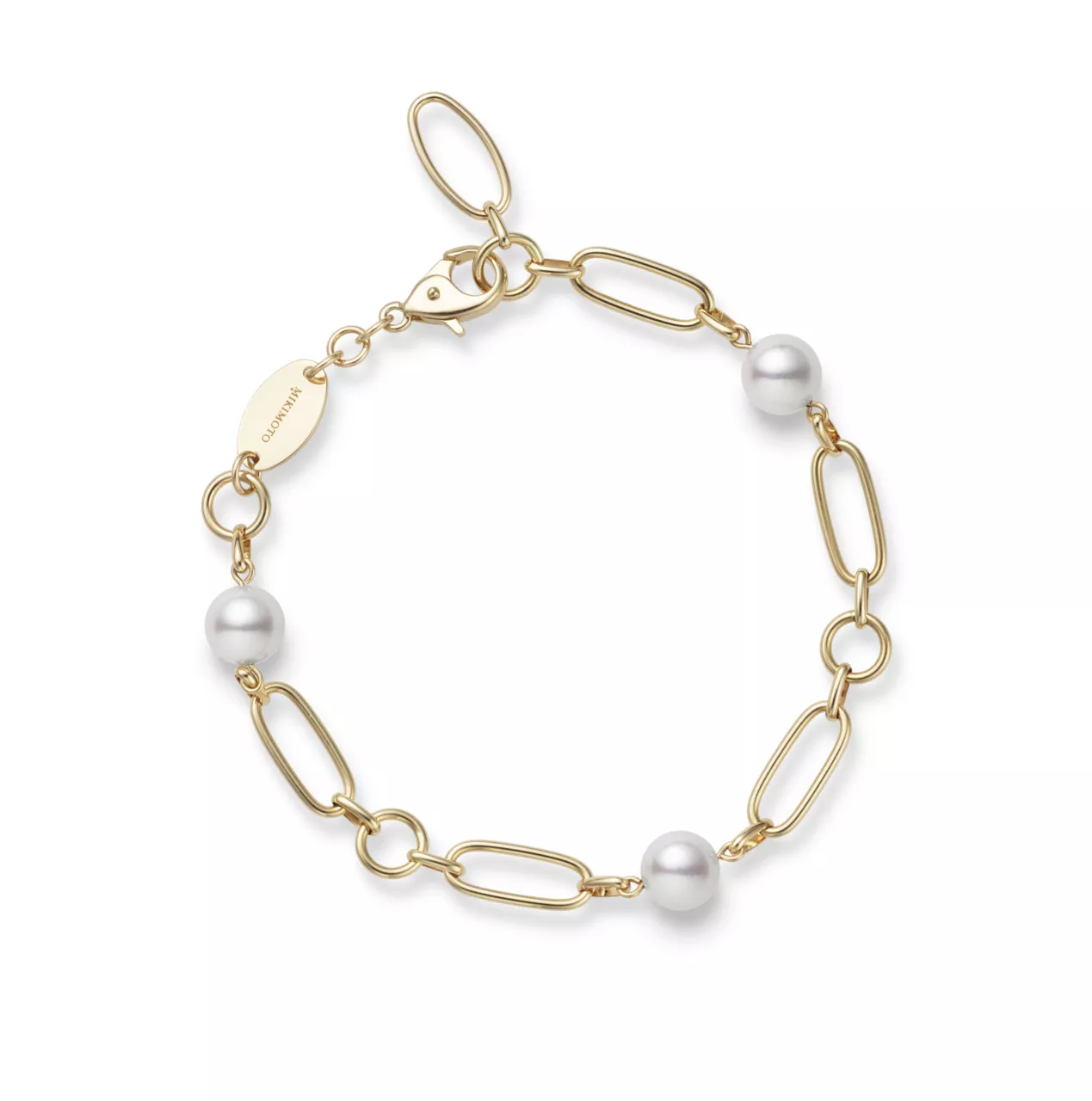 Mikimoto M Code Akoya Cultured Pearl Bracelet in 18K Yellow Gold