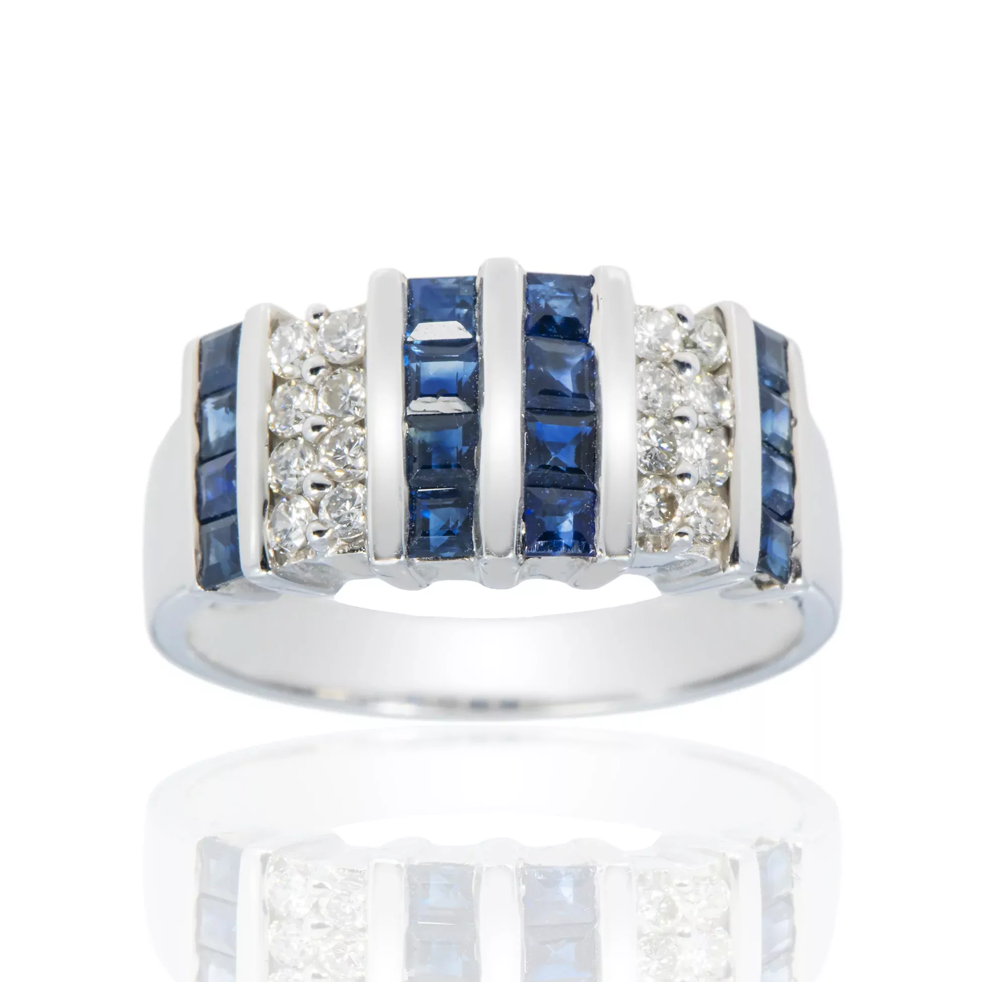 Princess Sapphire & Diamond Ring 1.5ctw