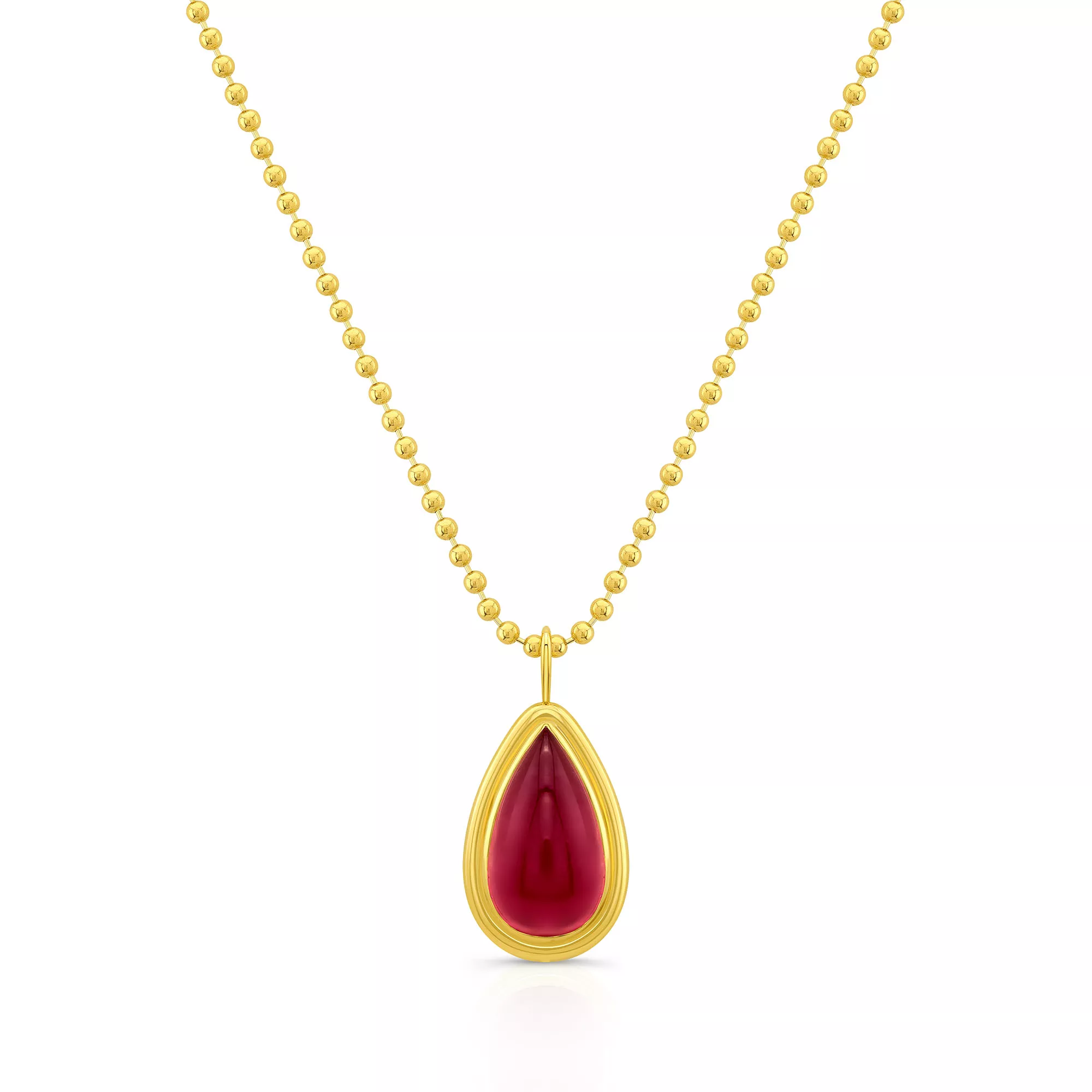 Rahaminov Pear Shaped Pink Tourmaline Pendant, 18K Yellow Gold