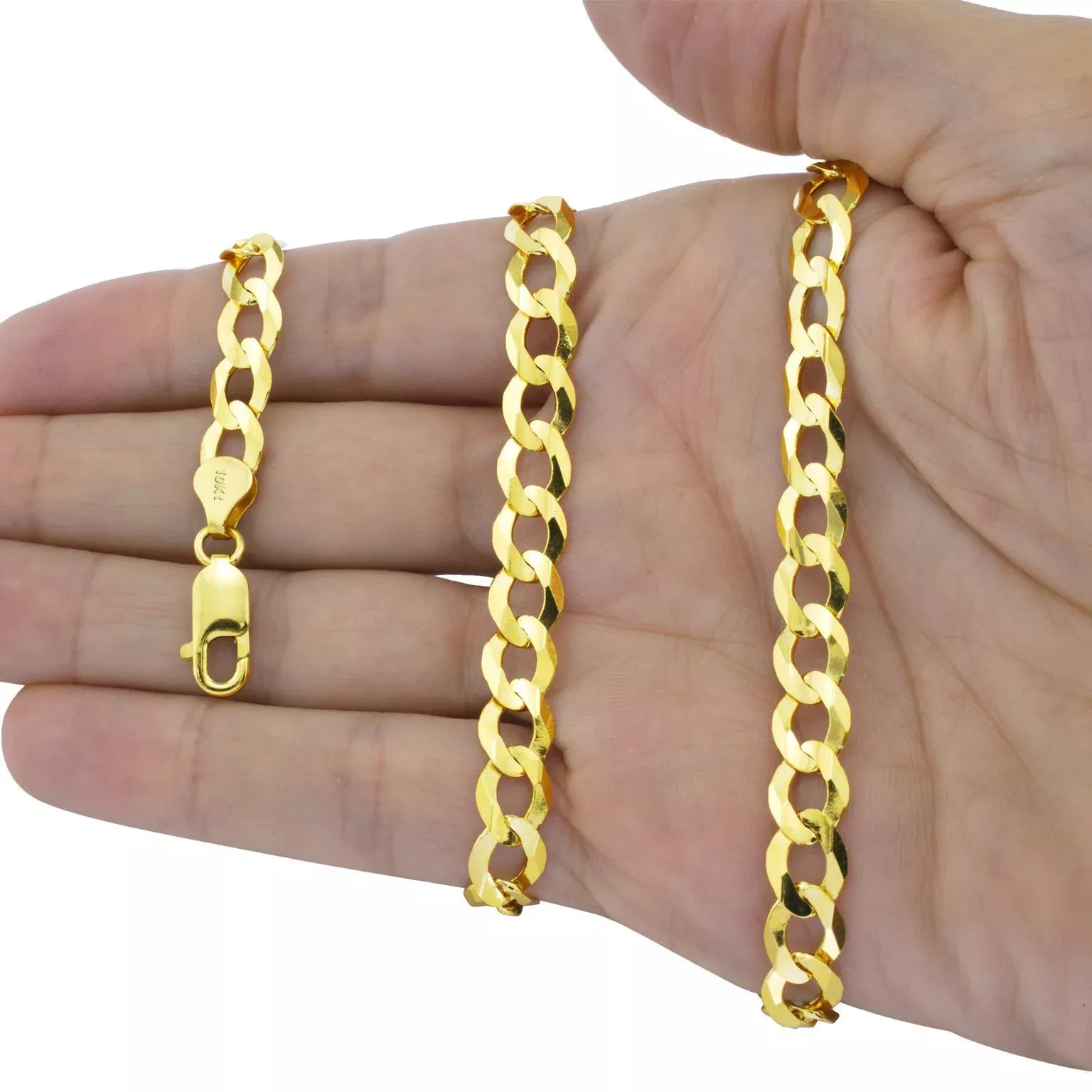Real 10k Yellow Gold Cuban Curb Link Chain 8mm Necklace 28'' Lobster Lock 10kt